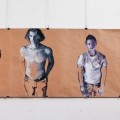 Seven figures – oil on paper roll 1x6meters 2012